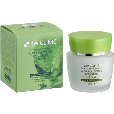Увлажняющий крем для лица с экстрактом алоэ 3W Clinic Aloe Full Water Activating Cream Корейская косметика по оптовым ценам. Популярные бренды Корейской косметалогии в интернет магазине ooptom.ru.