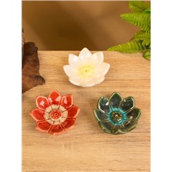 Подставка под благовония «Цветок лотоса», 9.5×9.5×3 см, керамика, МИКС