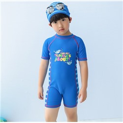 Детский купальник цельный с шапочкой для мальчиков ZHTK7004