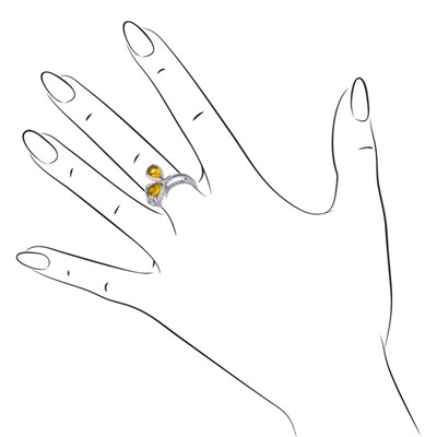 Серебряное кольцо с цитрином и куб.цирконием