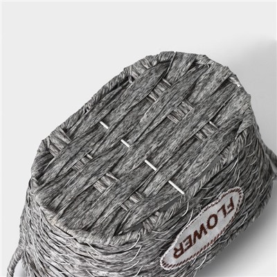 Кашпо плетёное Доляна «Луция», 25,5×15,5×15,5 см, корзинка, цвет серый