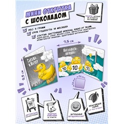 Мини открытка, СЪЕЗДИ В ПИТЕР, молочный шоколад, 5 гр., TM Chokocat