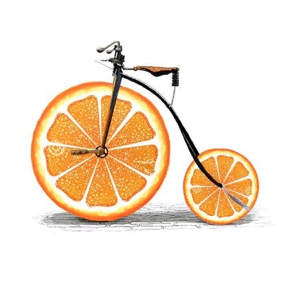 Декобокс. Апельсиновый велосипед 33х33 см