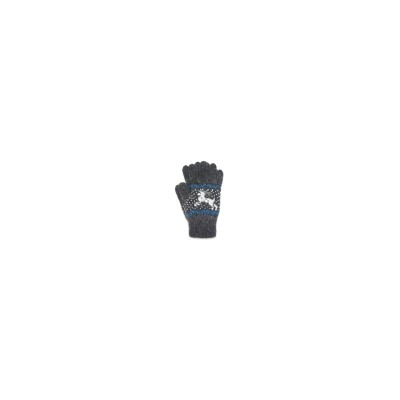 Темно-серые шерстяные перчатки с оленями - 400.159