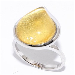 Серебряное кольцо с сусальным золотом и ювелирной смолой