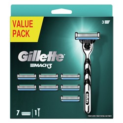 Gillette станок Mach 3  (Станок + 7 кассет)