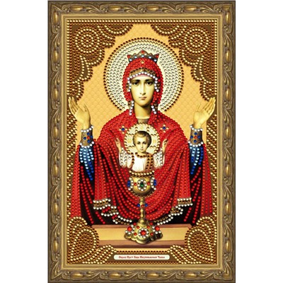 Алмазная живопись икона Образ Пресвятой Богородицы Неупиваемая Чаша 20х30