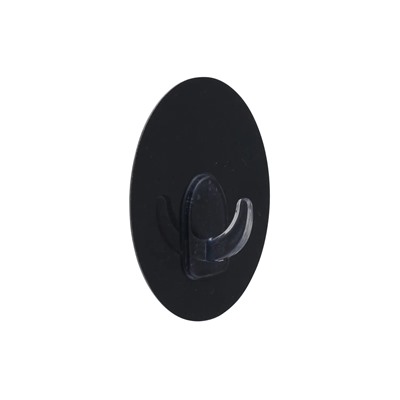 Крючок адгезивный круглый AXENTIA самоклеящийся из черного пластика,  8 см, толщина 2 см.