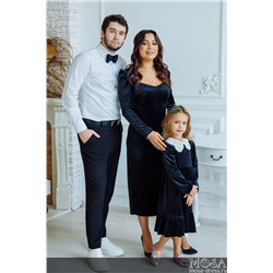 Комплект бархатных платьев для мамы и дочки "Селебрити" М-2177