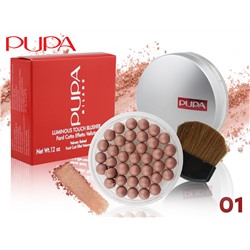 Румяна в шариках Pupa Milano с кисточкой 20гр, Тон 01