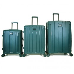 Набор из 3-х чемоданов с расширением 11273  Темно-зеленый