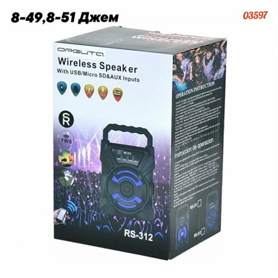 КОЛОНКА ПОРТАТИВНАЯ Speaker RS-312, код 6367384