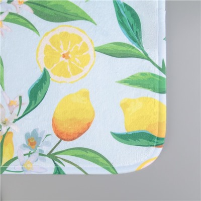 Набор ковриков для ванны и туалета «Лимоны», 2 шт: 40×45, 45×75 см