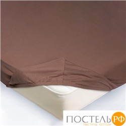 Простынь на резинке 140x200x20трикотажная цвет светло-коричневый