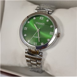 Наручные часы с металлическим браслетом, цвет циферблата зелёный, Ч302450, арт.126.041