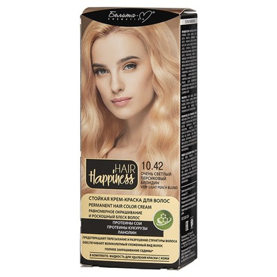 HAIR Happiness Стойкая крем-краска для волос №10.42 Очень светлый персиковый блондин