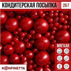 Посыпка кондитерская мягкая: красная, 25 г.