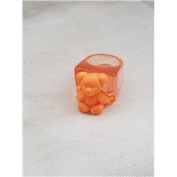 Модное кольцо с мишкой, цвет оранжевый, арт.032.195