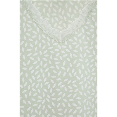 Пижама Е 20090 зеленая лилия, белые лепестки