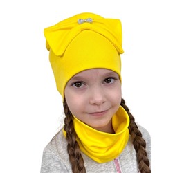 Детский набор шапка и снуд Ярко-Жёлтый Арт. ДН6