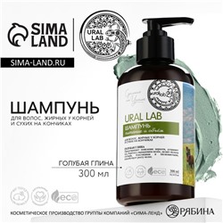 Шампунь для волос с голубой глиной, питание и оъём, 300 мл, ECO LAB by URAL LAB