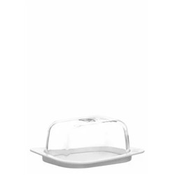 Масленка стеклянная LAV Pera, 405 мл, 122х92х58 мм, прозрачная крышка, подарочная коробка