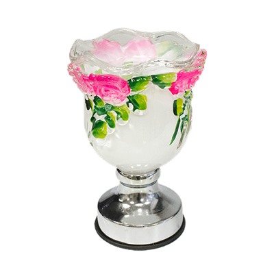 Светильник Аромалампа Розы 19 см сенсор цветы розовые белая