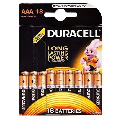 Батарейка AAA Duracell LR03 Basic (18-BL) (180) ЦЕНА УКАЗАНА ЗА 18 ШТ