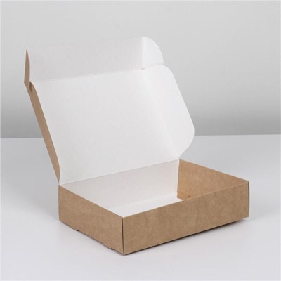 Коробка подарочная складная крафтовая, упаковка, 21 х 15 х 5 см