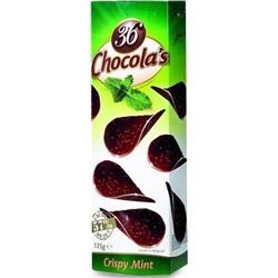 Хрустящий молочный шоколад с мятным вкусом "36 Chocola's", 125г