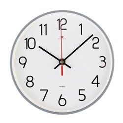Часы настенные, интерьерные, d-19.5 см, бесшумные, корпус серый