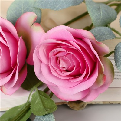 Цветы искусственные "Роза кустовая" 67 см, ярко-розовый