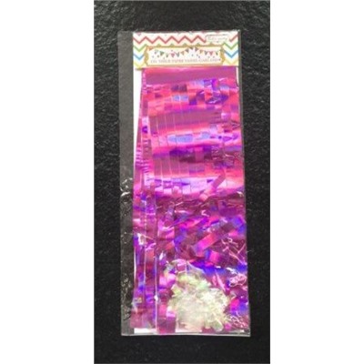 Помпон Кисточка 35 х 25 см / 5 листов / Розовый металлик
