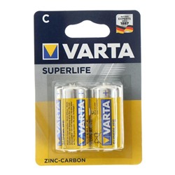 Батарейка солевая Varta SuperLife, C, R14-2BL, 1.5В, блистер, 2 шт.