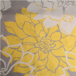 Штора для ванной 180×180 см "Большие цветы", полиэстер, цвет жёлтый