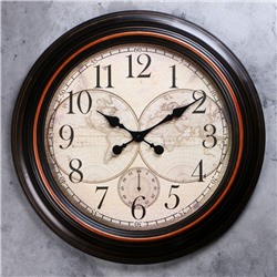 Часы настенные, серия: Интерьер, "Старинная карта", d-60 см