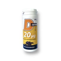 Витамины D-Vita (салмиак) 20 µg 200 таблеток