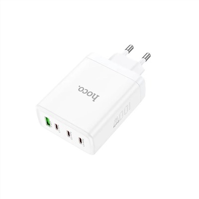 Адаптер Сетевой Hoco N31 PD 3Type-C/USB 100W (white)