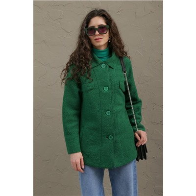 Куртка из валяной шерсти Женева, зеленая. Арт.515