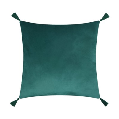 Набор декоративных наволочек Этель с кисточками, цвет зелёный, 45х45 см - 2 шт, полиэстер, велюр