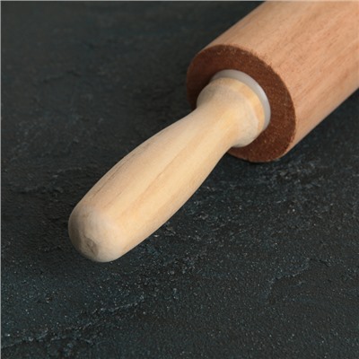 Скалка деревянная 35 см, с ручками