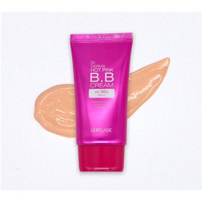 Lebelage BB-крем увлажняющий с экстрактом розы / Dr. Derma Hot Pink BB Cream Spf 50+ Pa+++, 30 мл