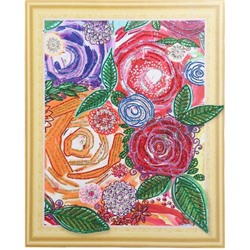 Алмазная картина с фигурными стразами Винтажные цветы 40х50