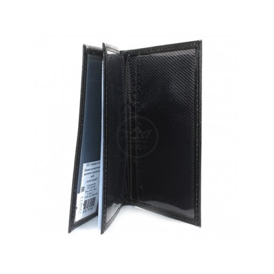 Обложка для авто+паспорт-Croco-ВП-102 натуральная кожа черный матовый (3)  206873
