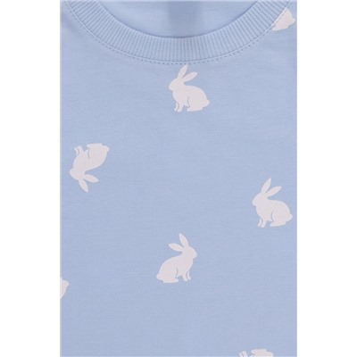 Пижама небесно-голубой, кролики