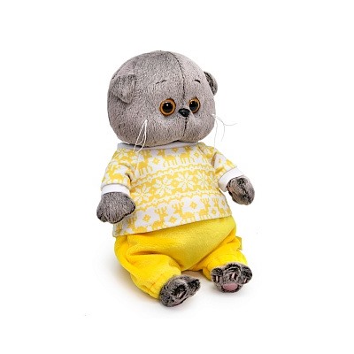 Мягкая игрушка BUDI BASA Басик BABY в зимней пижамке 20 см