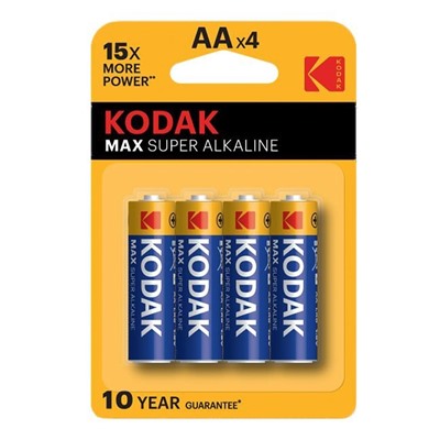 Батарейка AA Kodak max LR6 BL-4 (80)(400) [KAA-4] ЦЕНА УКАЗАНА ЗА 1 ШТ