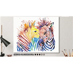 Картина по номерам на холсте 50х40 см. «Цветные зебры». TM Selfica