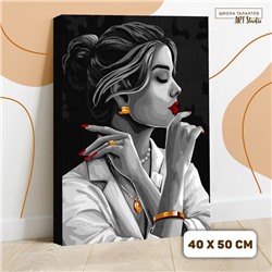 Картина по номерам на холсте с подрамником «Девушка в золоте» 40х50 см