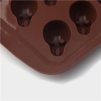 Форма для украшений Доляна «Крик», силикон, 21×11×2 см, 10 ячеек, цвет коричневый